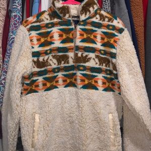 Fuzzy zip up sweater